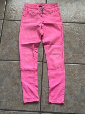 rue21 Freedom Flex Bright Pink High Waisted Skinny Jeans Size 9